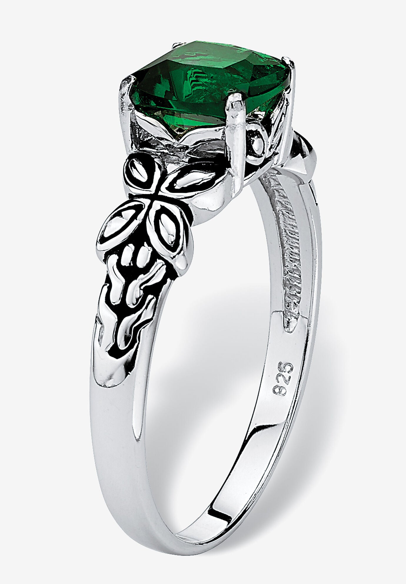 Cushion-Cut Birthstone Ring In Sterling Silver, , on-hover image number 1