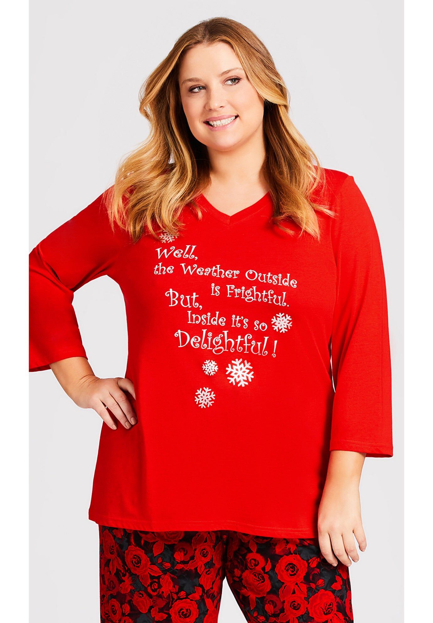 Slogan Sleep Top, RED, hi-res image number 0