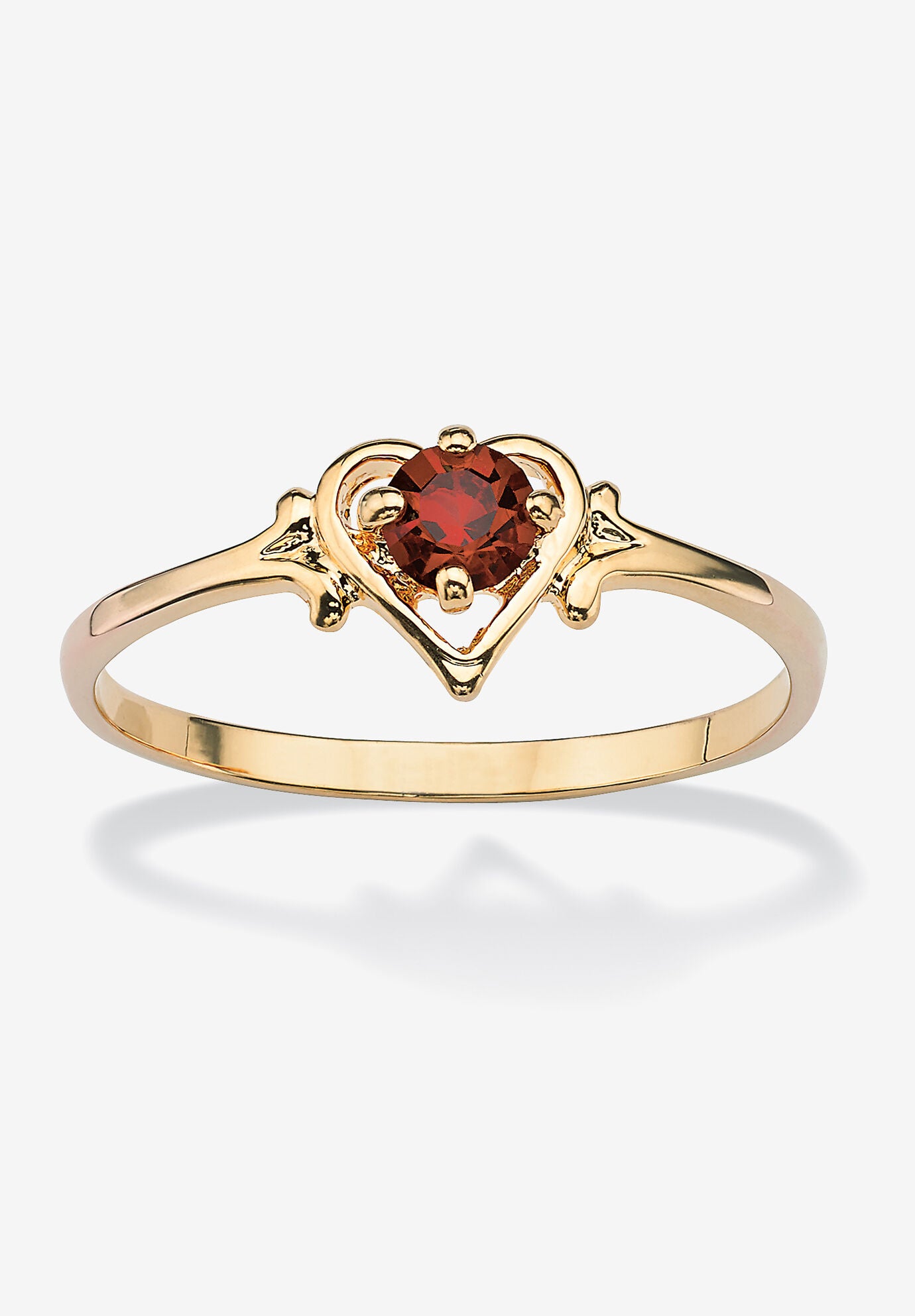 Yellow Gold-Plated Simulated Birthstone Ring, JANUARY, hi-res image number 0