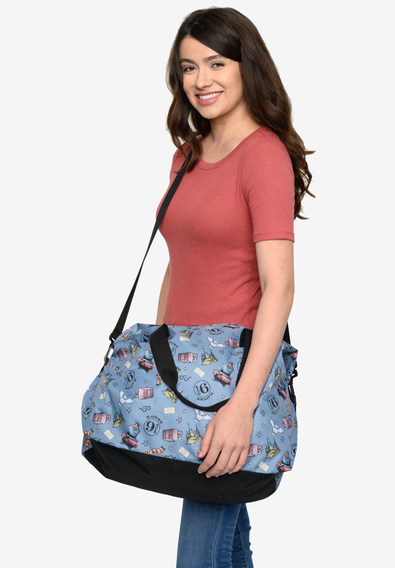 Harry Potter Icons Weekender Duffel Bag Travel Carry-On All-Over Print Hedwig, , alternate image number 2