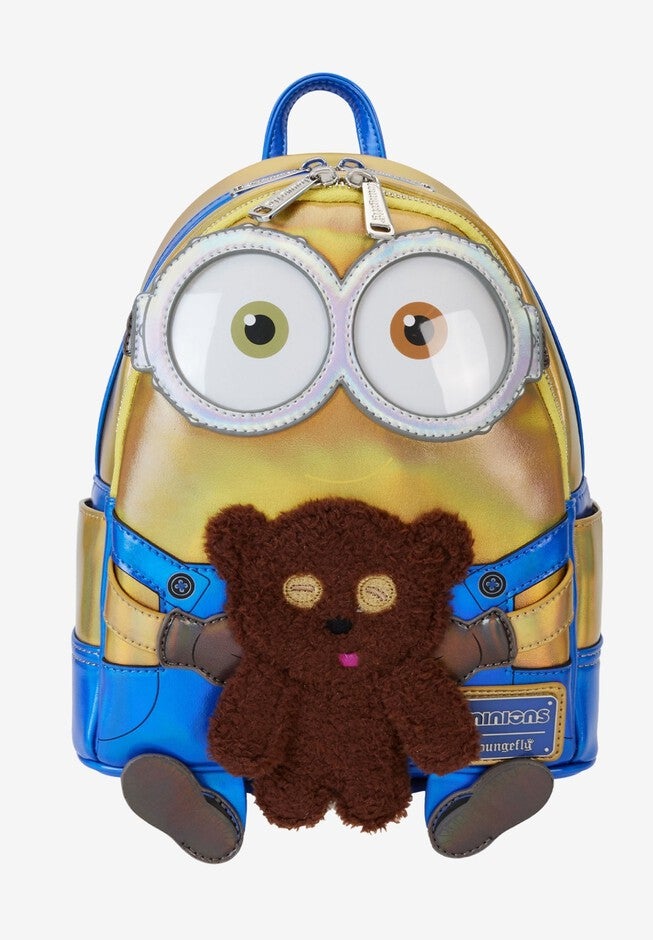 Loungefly X Despicable Me Mini Backpack Handbag Iridescent Minion Bob Cosplay, YELLOW, hi-res image number null