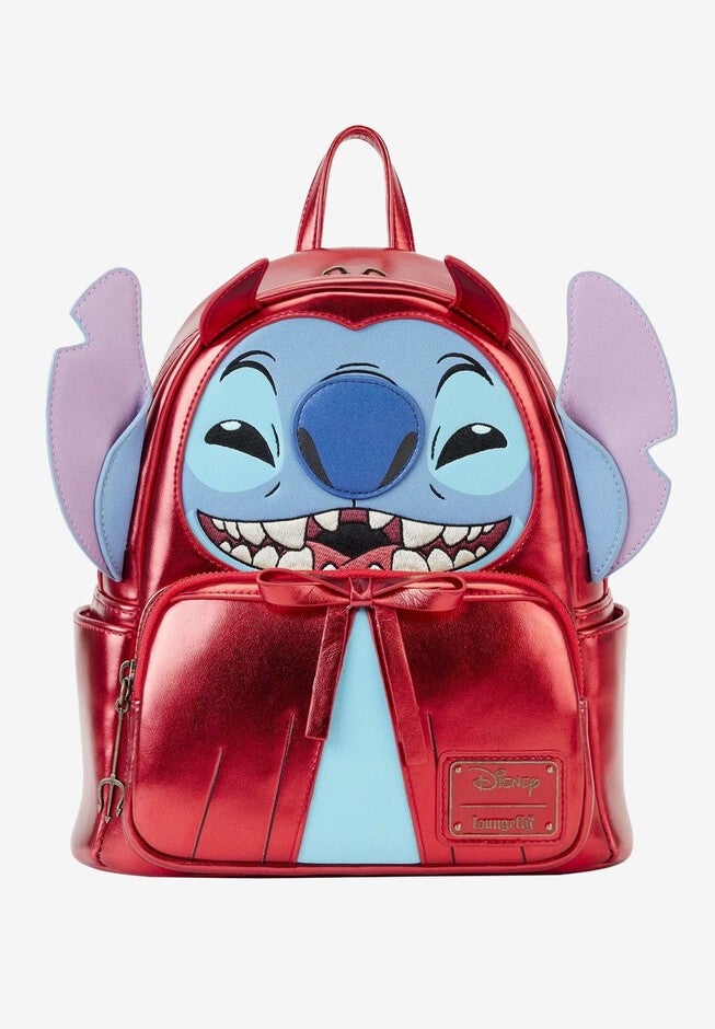 disney themed mini backpack Loungefly Minnie Rocks The Dots Classic outfitted with adjustable straps Disney: Princess Books Classics Loungefly