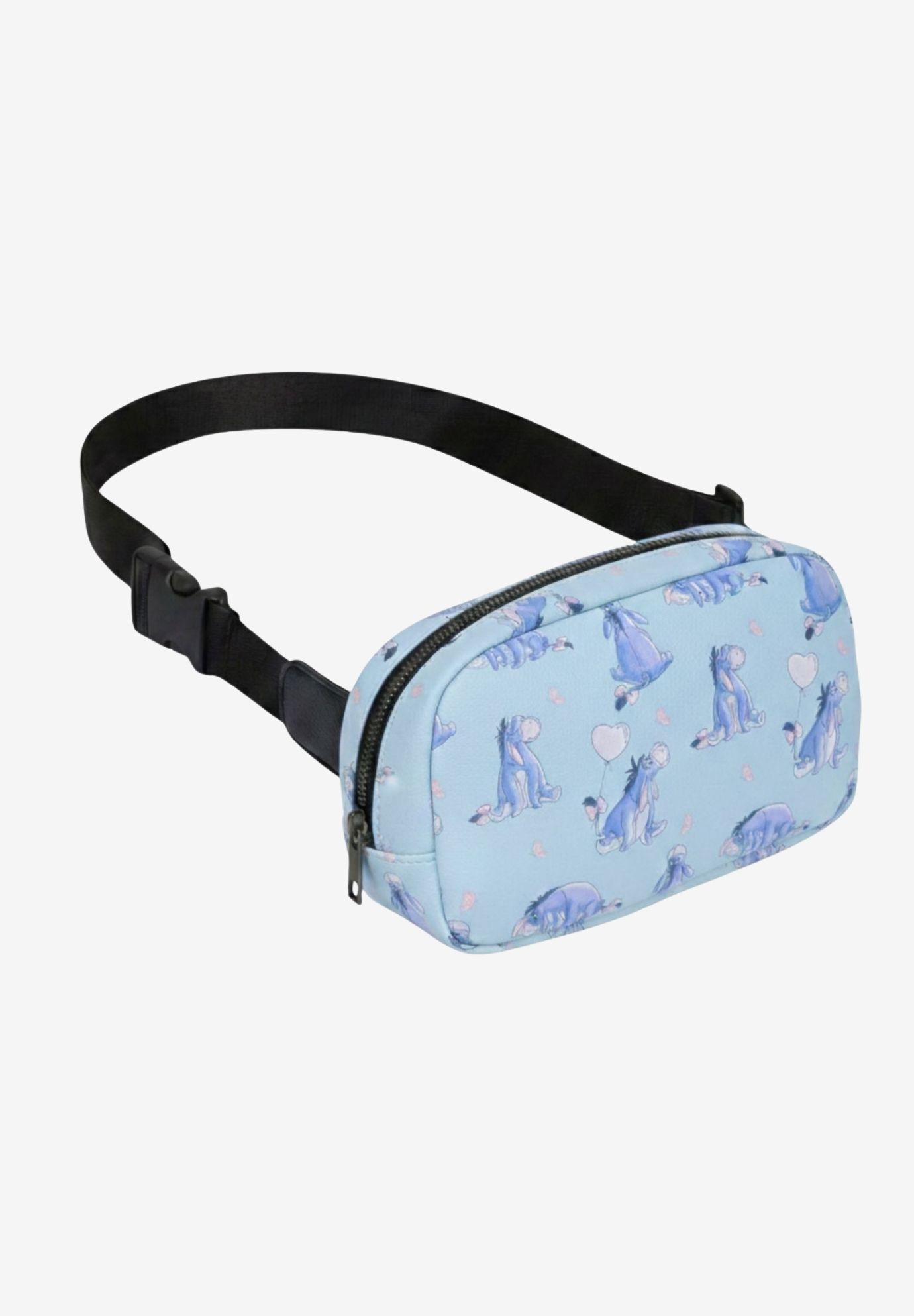 Disney Eeyore Belt Bag Blue Faux Leather Fanny Pack Waist Bag Crossbody Zippered, BLUE, hi-res image number 0