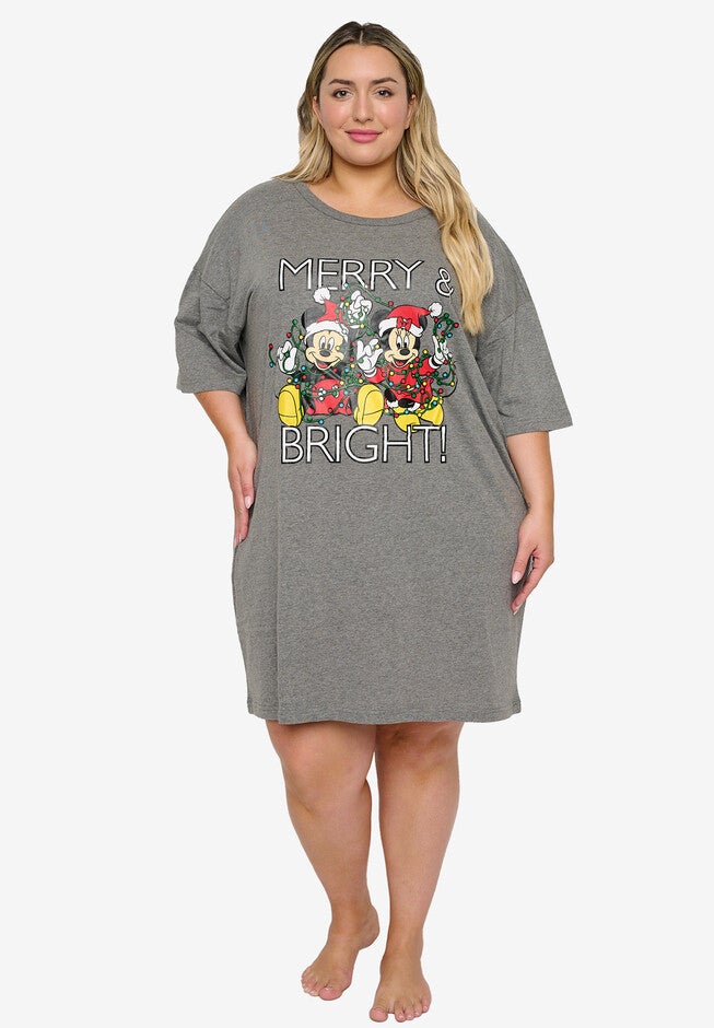 Disney Christmas Mickey & Minnie Sleep Night Pajamas T-Shirt, , alternate image number null