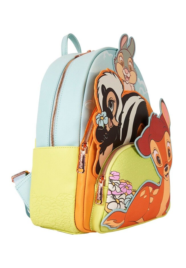 Loungefly x Disney Bambi Mini Backpack Triple Pocket, BLUE, alternate image number 3
