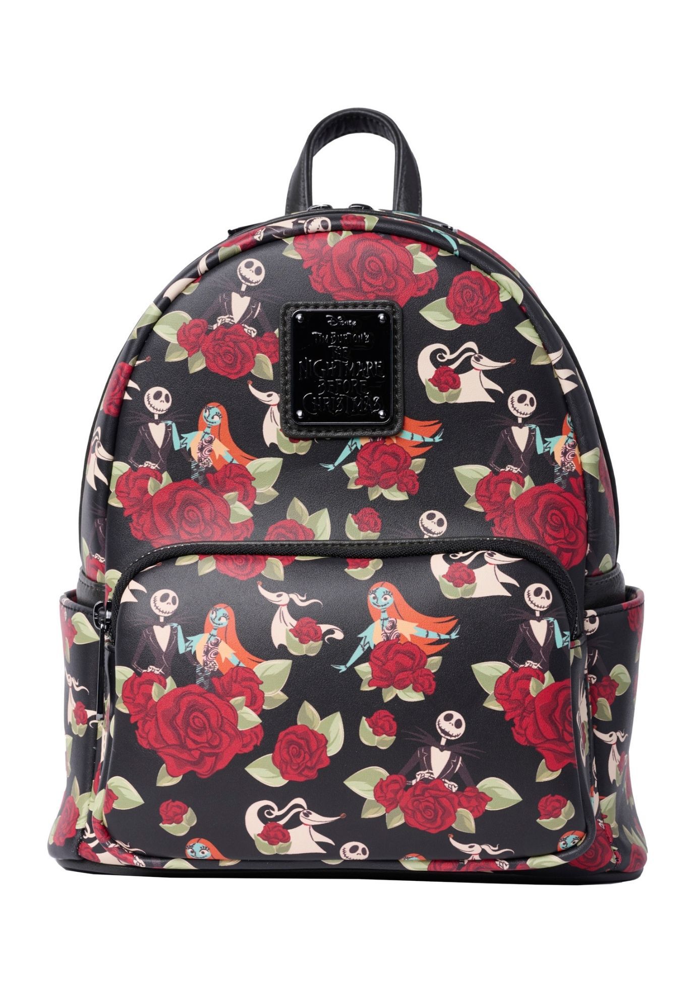 Loungefly x The Nightmare Before Christmas Jack Skellington Floral Mini Backpack, BLACK, hi-res image number 0