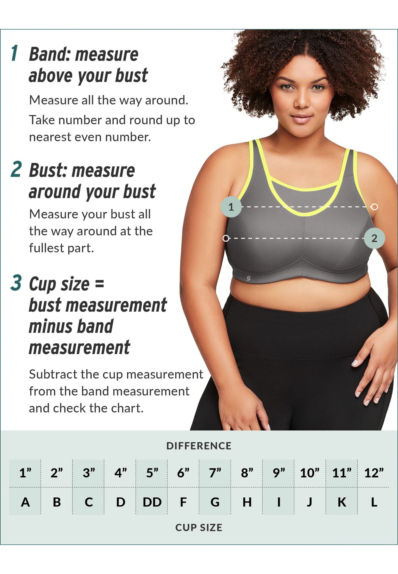 Full Figure Plus Size Custom Control Sports Bra Wirefree #1166 Bra, , alternate image number 4