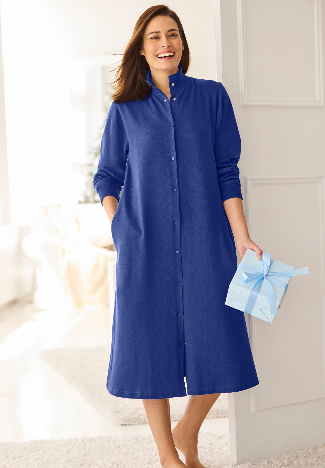 Only Necessities Fleece Snap Front Robe Avenue