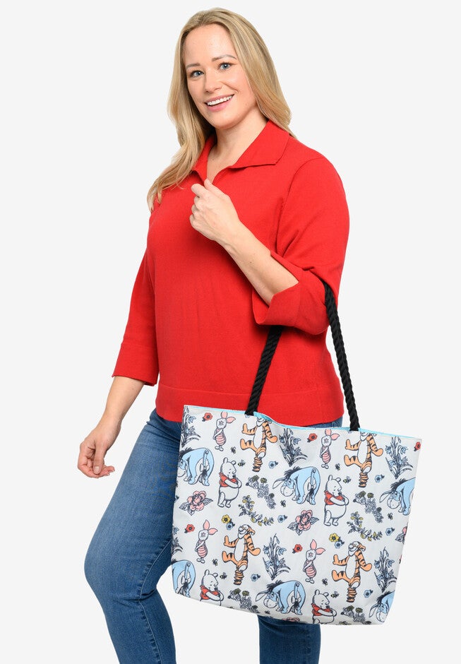 Winnie The Pooh Rope Tote Bag All-Over Print Carry-On Travel Eeyore Piglet Tote Bag, , alternate image number 2