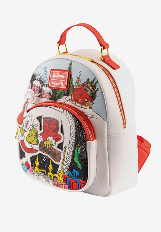 Loungefly x Dr. Seuss The Grinch Chimney Mini Backpack Christmas, WHITE, alternate image number null