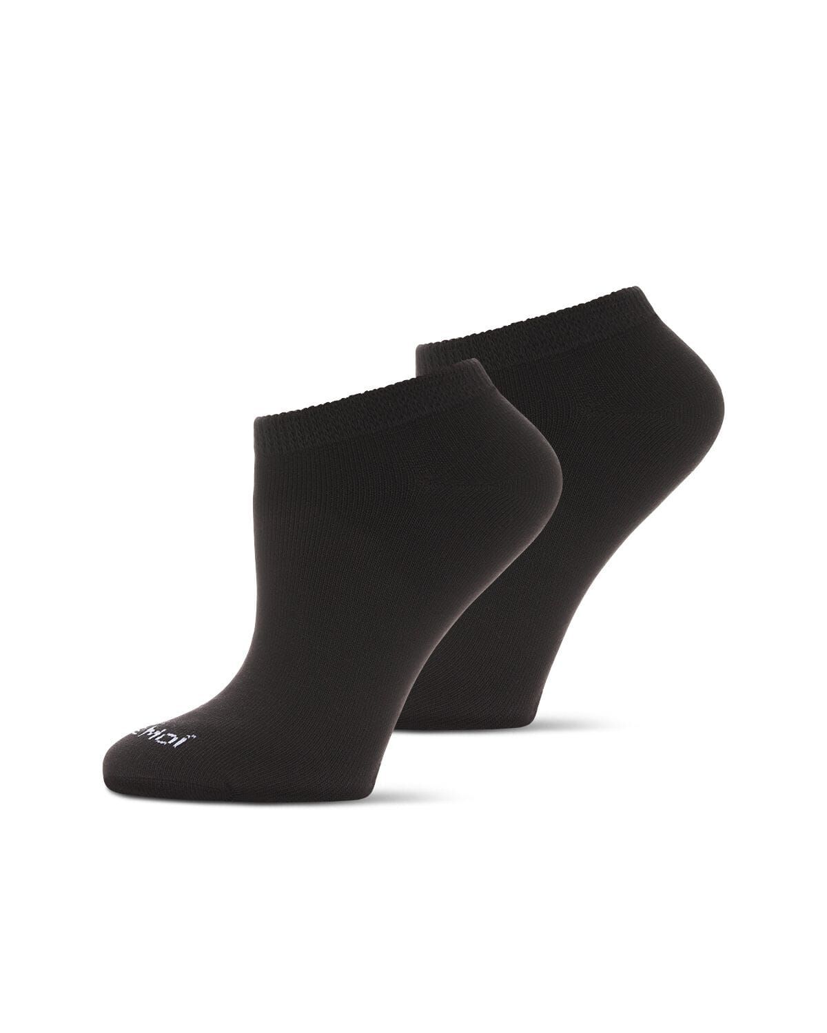 2 pair Diabetic Full Cushion Low Cut Socks, BLACK BLACK, hi-res image number 0