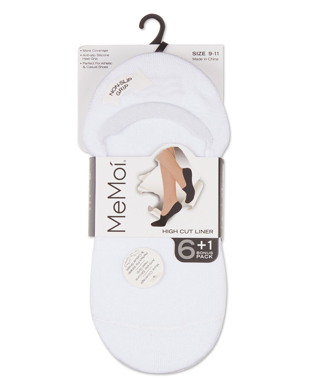 High-Cut Cotton Blend Sneaker Liner 7 Pack, WHITE, alternate image number 3