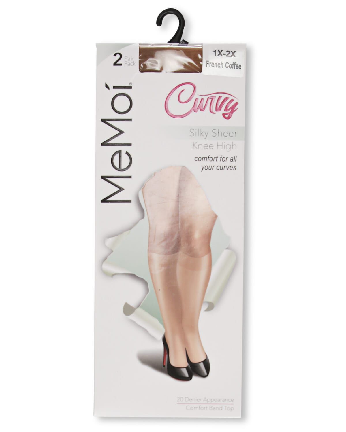 Women's 2 Pair Pack Silky Sheer Curvy Knee Highs, FRENCH COFFEE, alternate image number 3