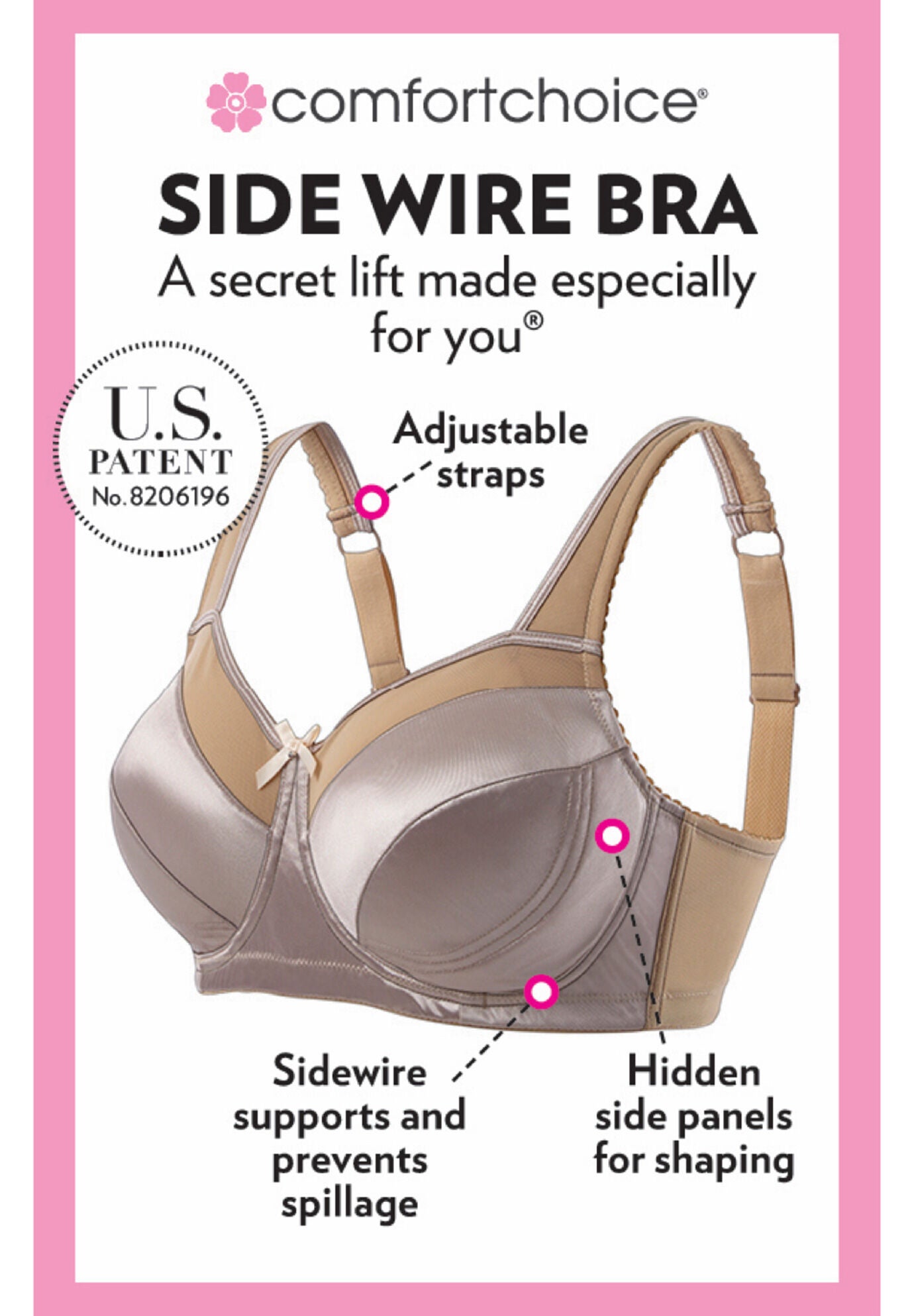 Exclusive Patented Side Wire Bra, , alternate image number 2