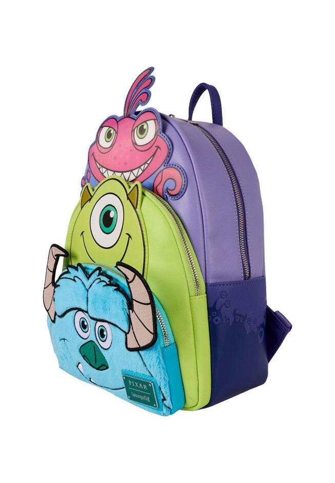 Loungefly X Pixar Monsters Inc Mini Backpack Triple Pocket, RED, alternate image number null