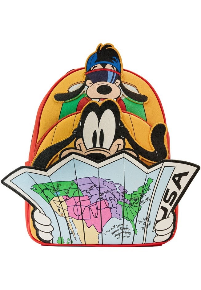 Loungefly X Disney Goofy Movie Road Trip Backpack Red Yellow Max, RED, hi-res image number null