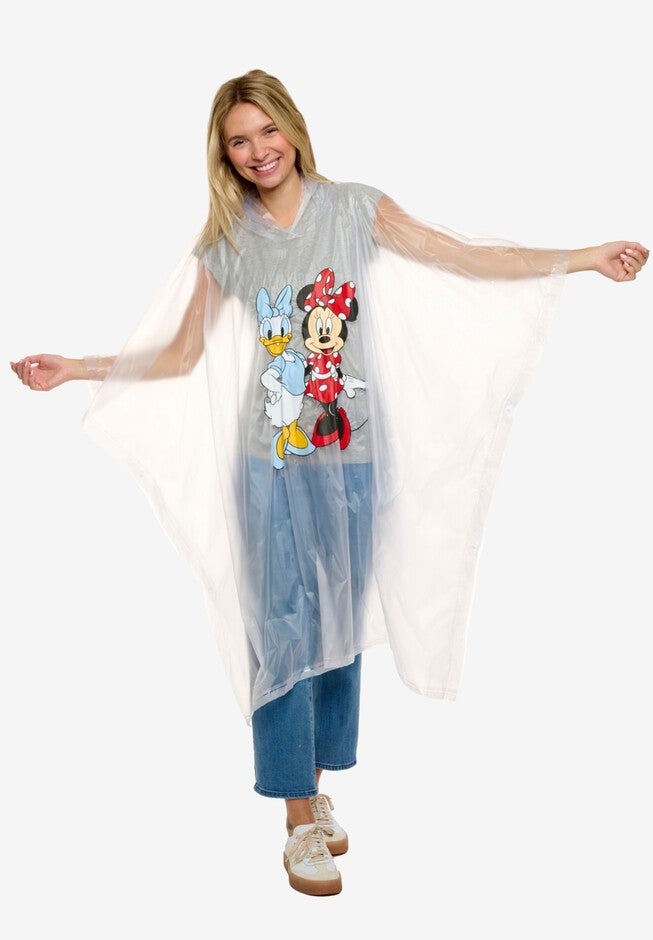 Womens Disney Minnie Mouse & Daisy Duck Rain Poncho, WHITE, alternate image number null