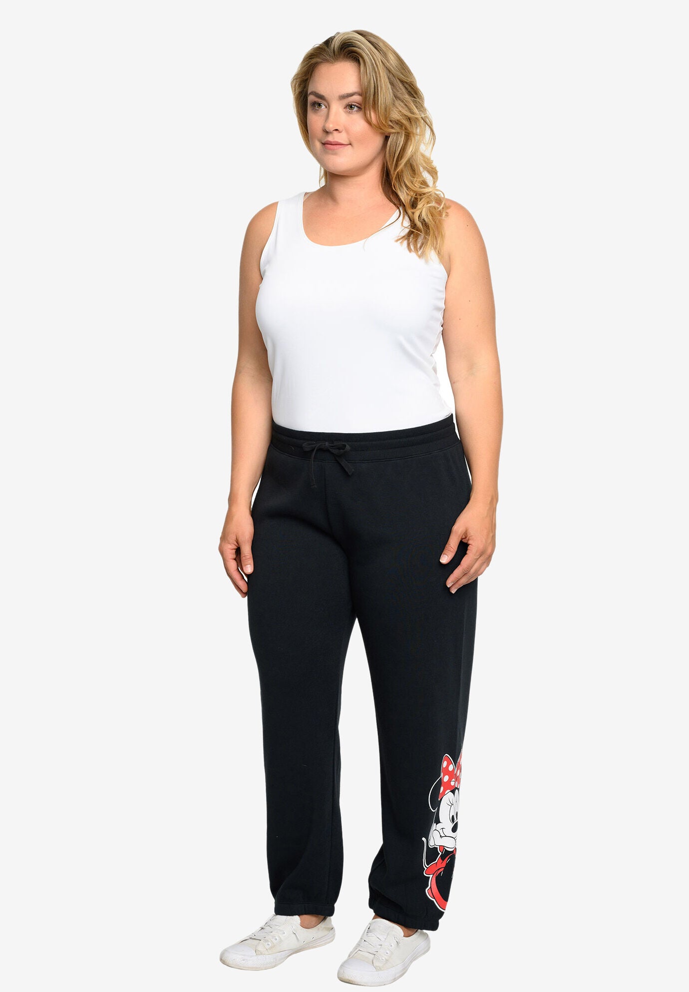 Minnie Mouse Fleece Jogger Pants Elastic Cuff Black, , on-hover image number 1