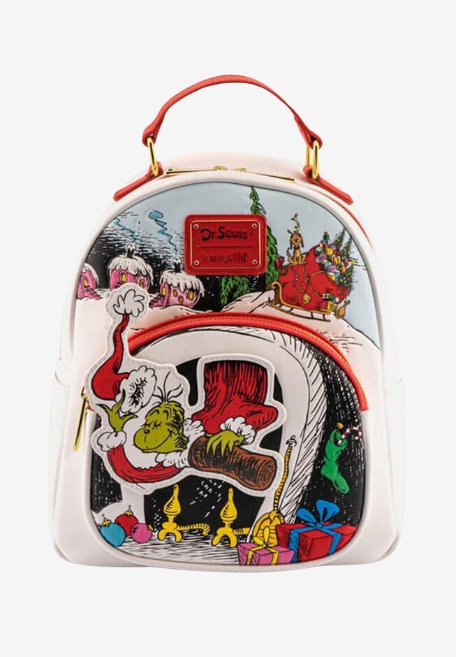Loungefly x Dr. Seuss The Grinch Chimney Mini Backpack Christmas, WHITE, hi-res image number null