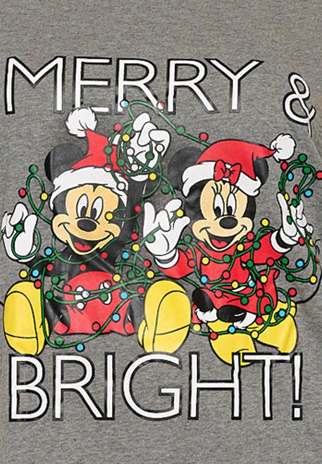 Disney Christmas Mickey & Minnie Sleep Night Pajamas T-Shirt, , alternate image number null