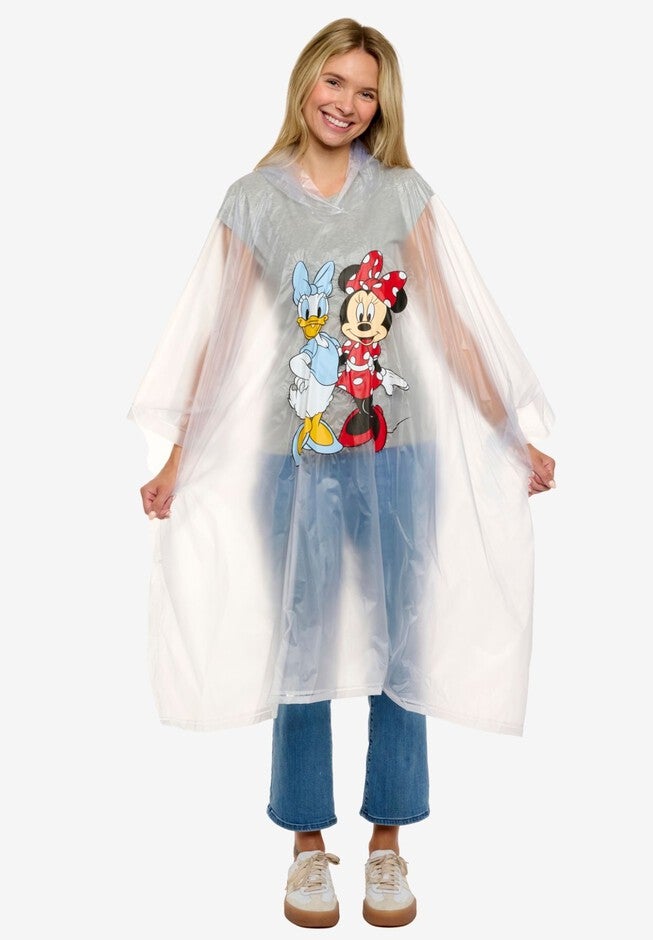 Womens Disney Minnie Mouse & Daisy Duck Rain Poncho, WHITE, alternate image number null