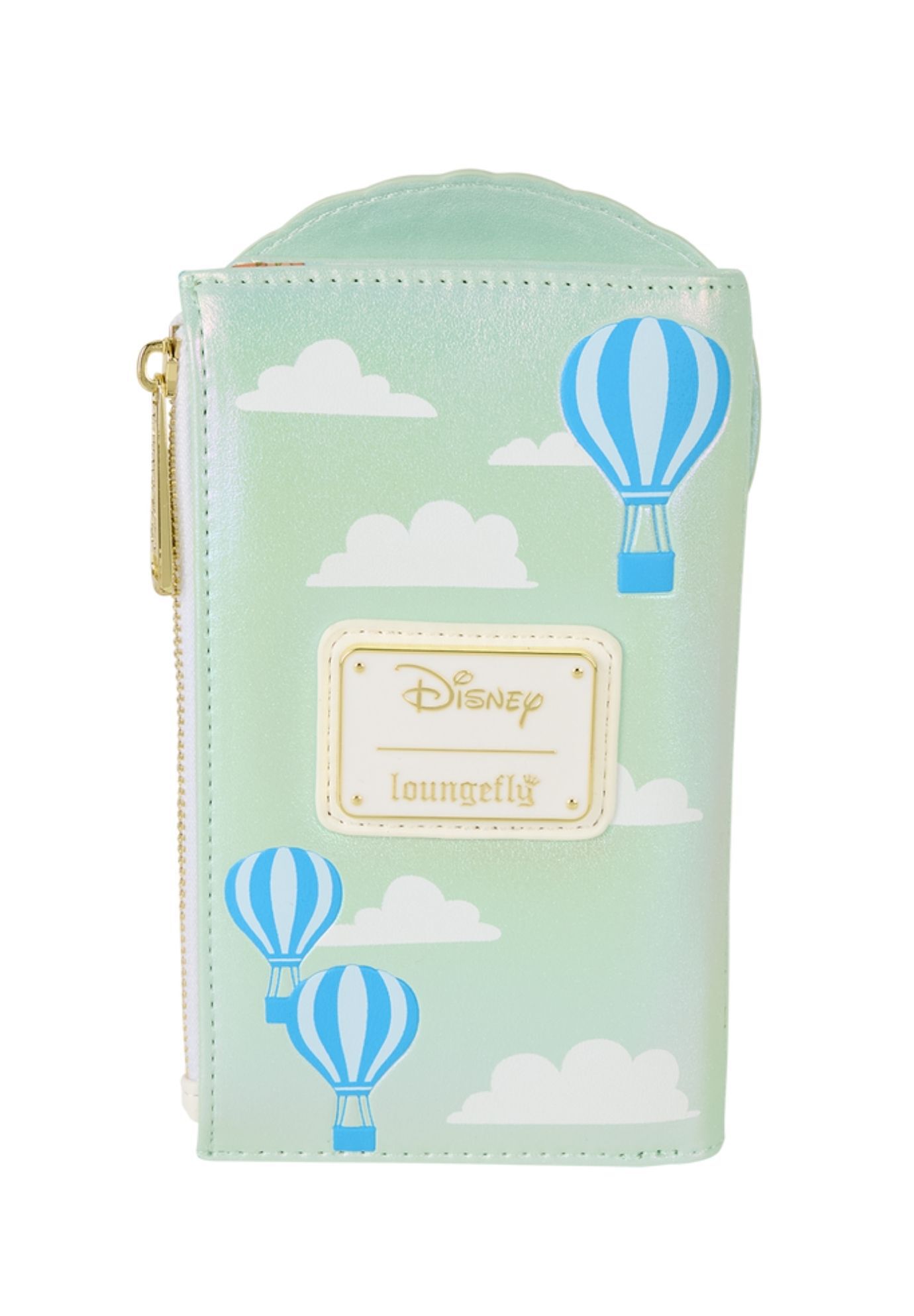 Loungefly x Disney Mickey & Friends Hot Air Balloon Flap Wallet, BLUE, on-hover image number 1