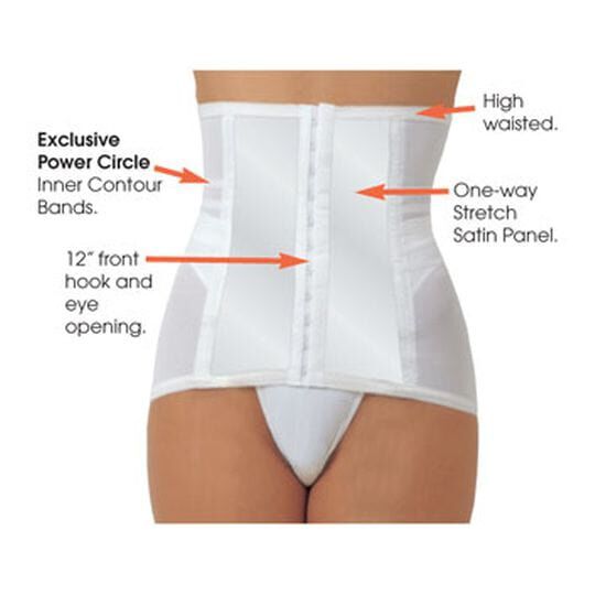 Satin Panel Waist Cincher, WHITE, alternate image number 2
