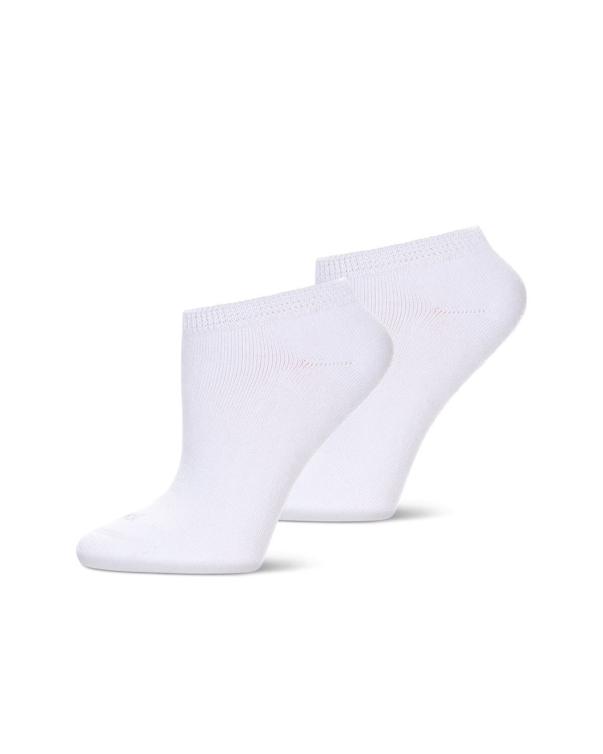 2 pair Diabetic Full Cushion Low Cut Socks, WHITE WHITE, hi-res image number 0