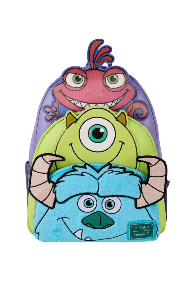 Loungefly X Pixar Monsters Inc Mini Backpack Triple Pocket, RED, hi-res image number null