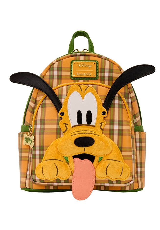 Loungefly x Disney Pluto 95th Anniversary Plaid Mini Backpack, ORANGE, alternate image number 2