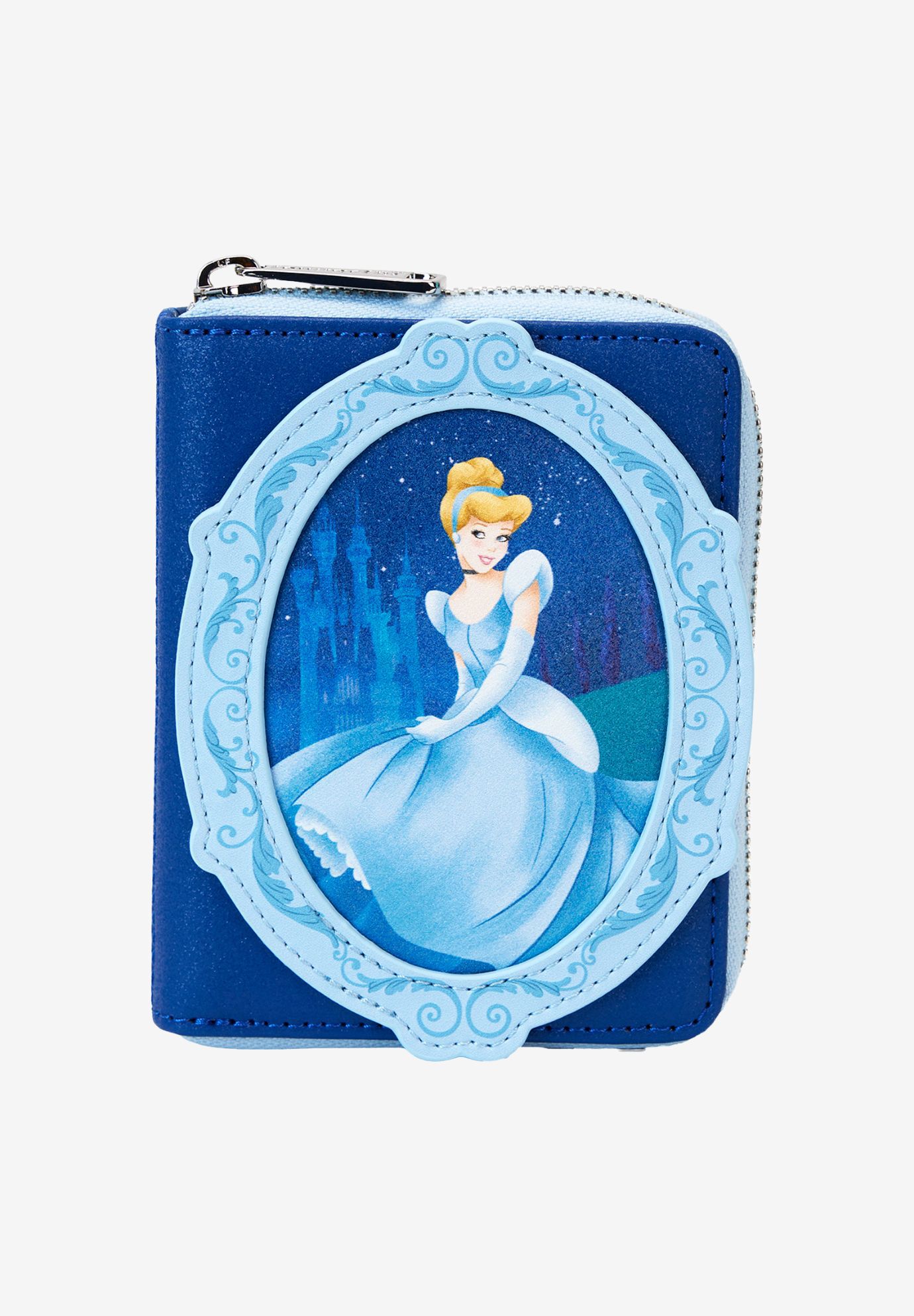 Loungefly x Disney Cinderella Zip Around Wallet 75th Anniversary, BLUE, hi-res image number 0
