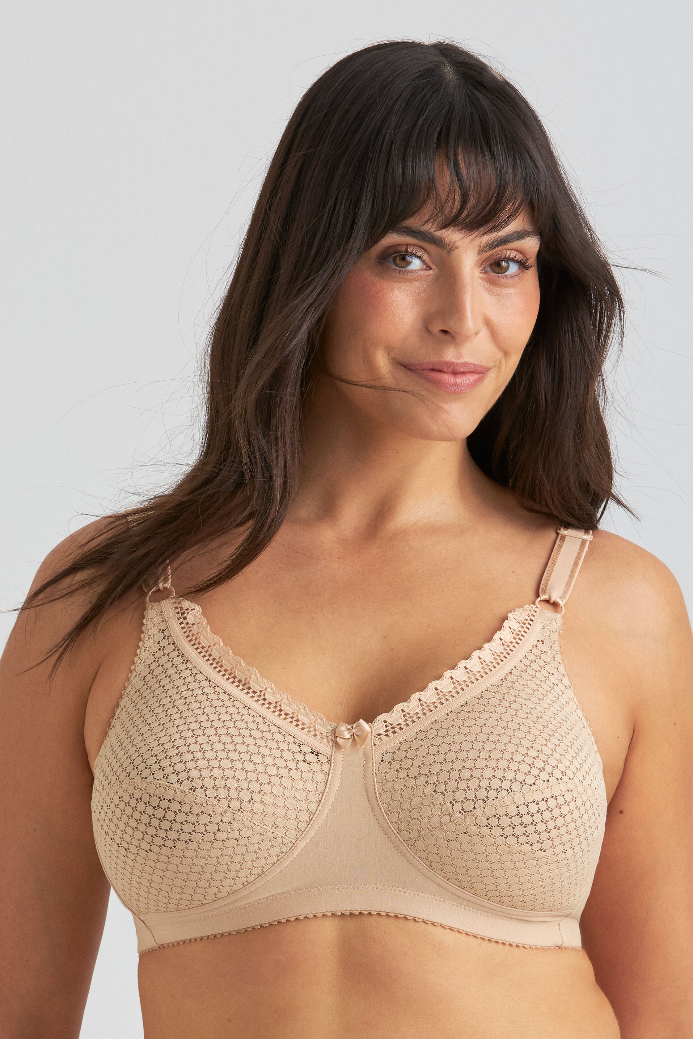 Cotton Dots bra, BEIGE, hi-res image number 0
