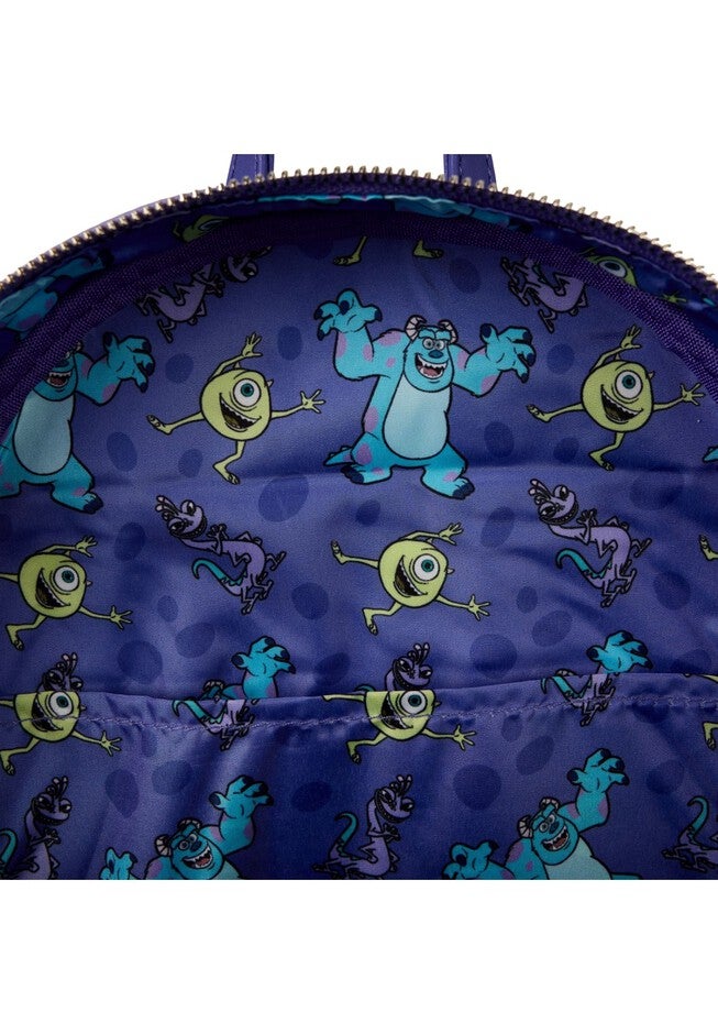 Loungefly X Pixar Monsters Inc Mini Backpack Triple Pocket, RED, alternate image number null