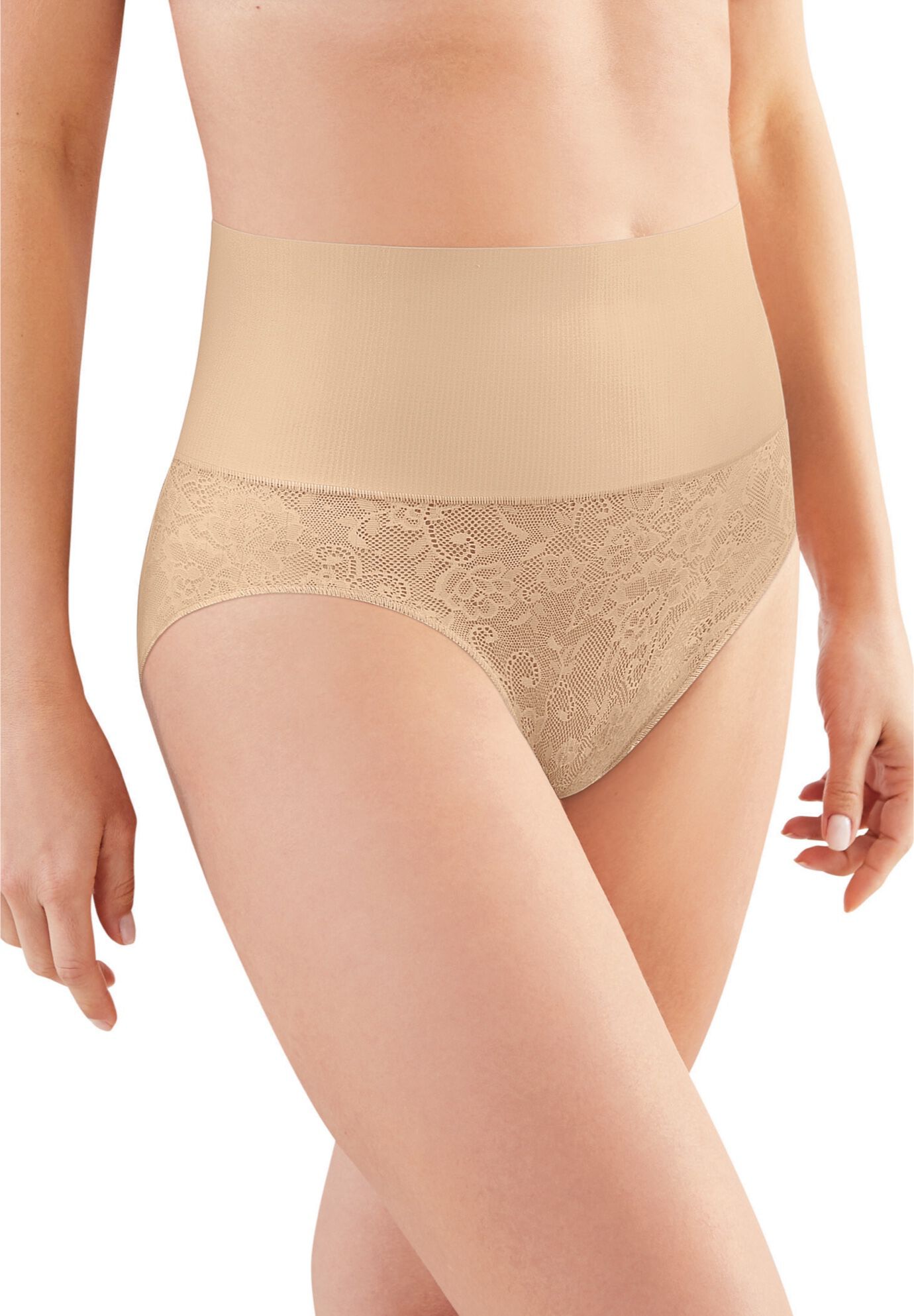 Tame Your Tummy Brief , NUDE TRANSPARENT, hi-res image number 0