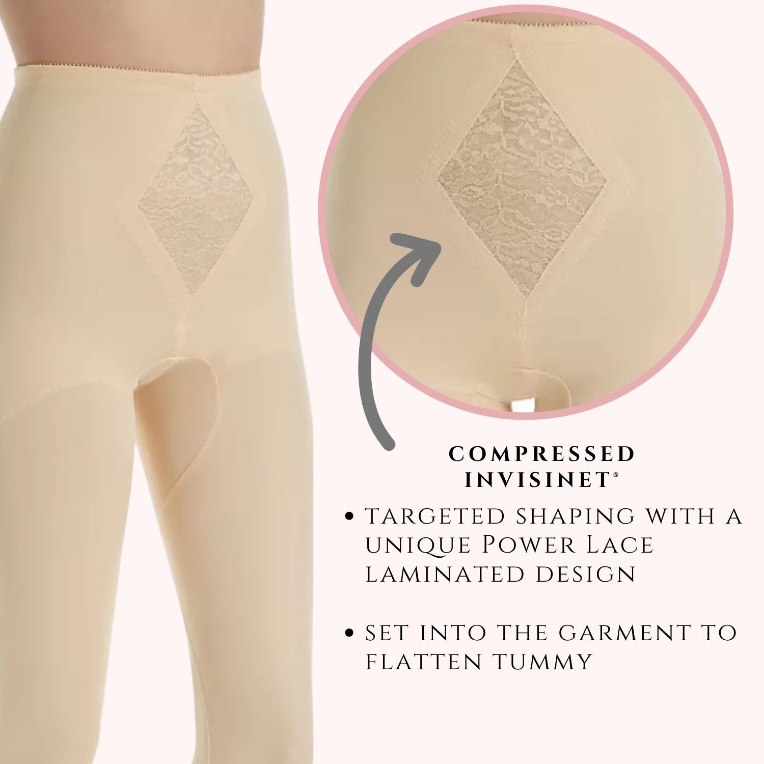 Moderate Control Waistline Capri Pant Liner with Tummy Control Panel Memory Compression Fabric 6265, BEIGE, alternate image number 4