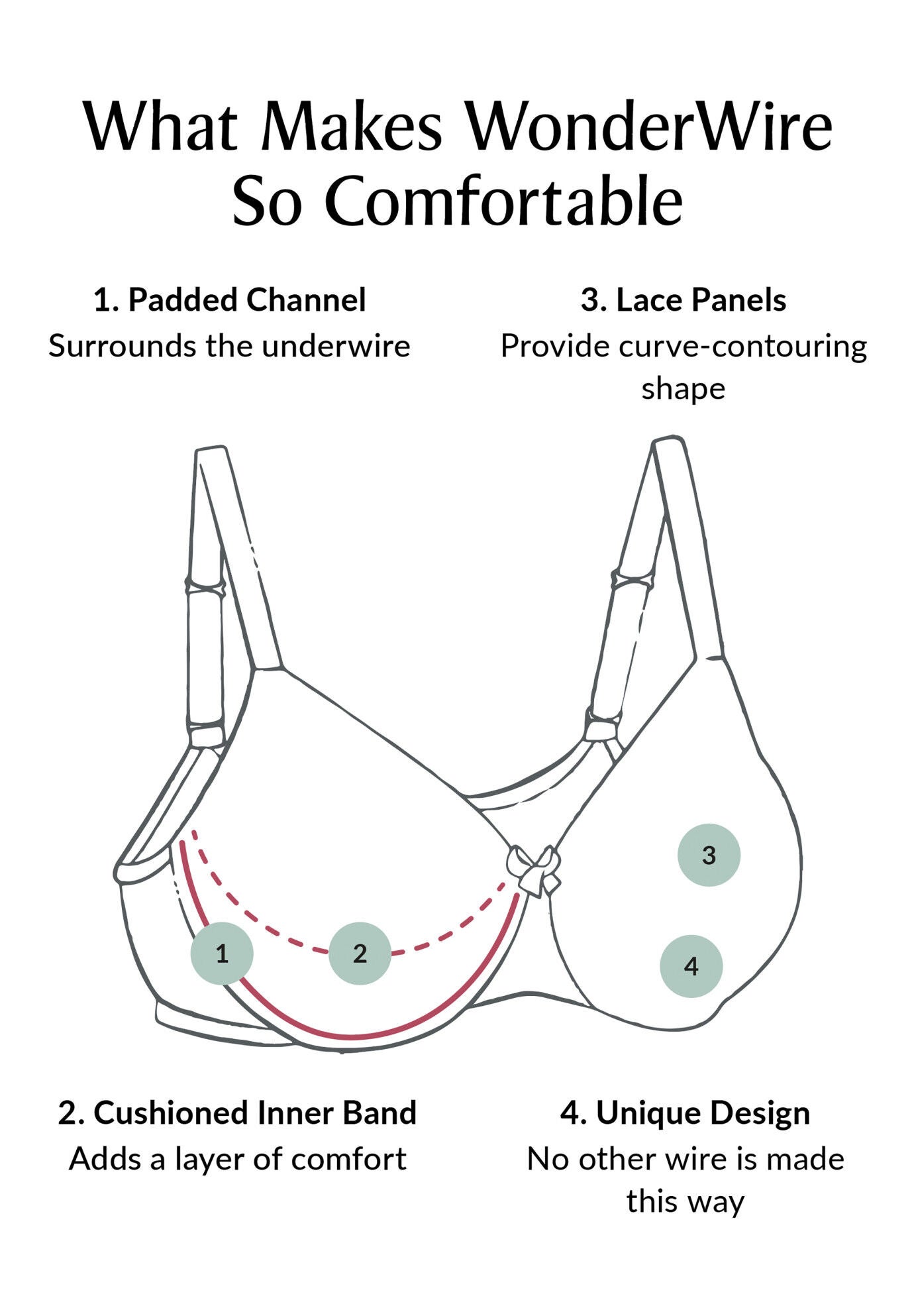 Full Figure Plus Size Lace Comfort Wonderwire Bra Underwire