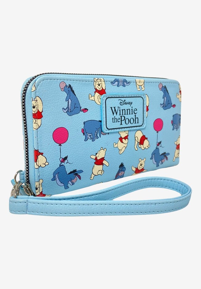 Disney Winnie The Pooh & Eeyore Wallet All-Over Print Zip Around Wristlet Strap, , on-hover image number 1
