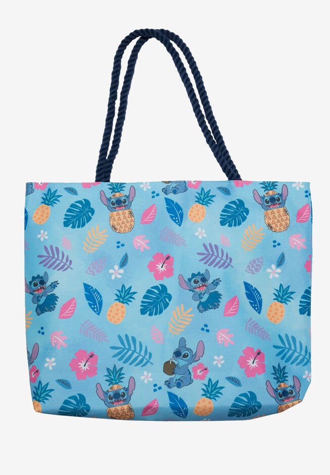Disney Stitch Travel Rope Tote Bag Carry-On Blue All-Over Print, , alternate image number 3