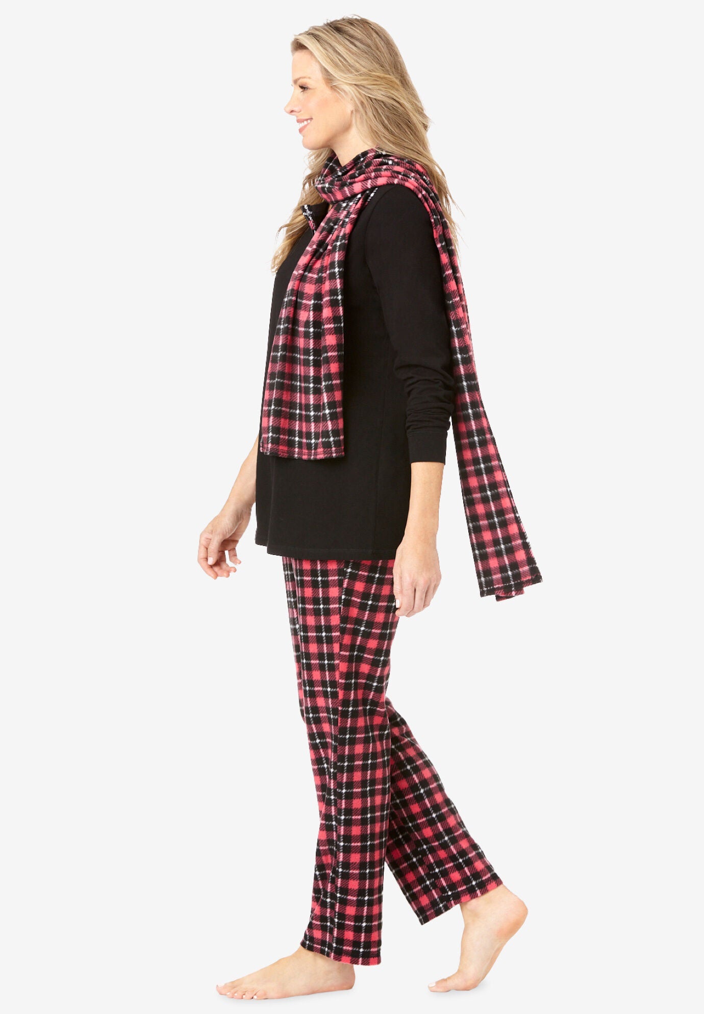 Pajama Set with Coordinating Scarf, , alternate image number 2