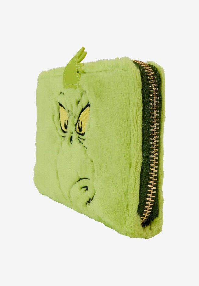 Loungefly x Dr Seuss The Grinch Plush Wallet Zip Around, BLUE, alternate image number null