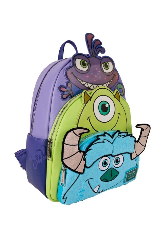 Loungefly X Pixar Monsters Inc Mini Backpack Triple Pocket, RED, alternate image number null