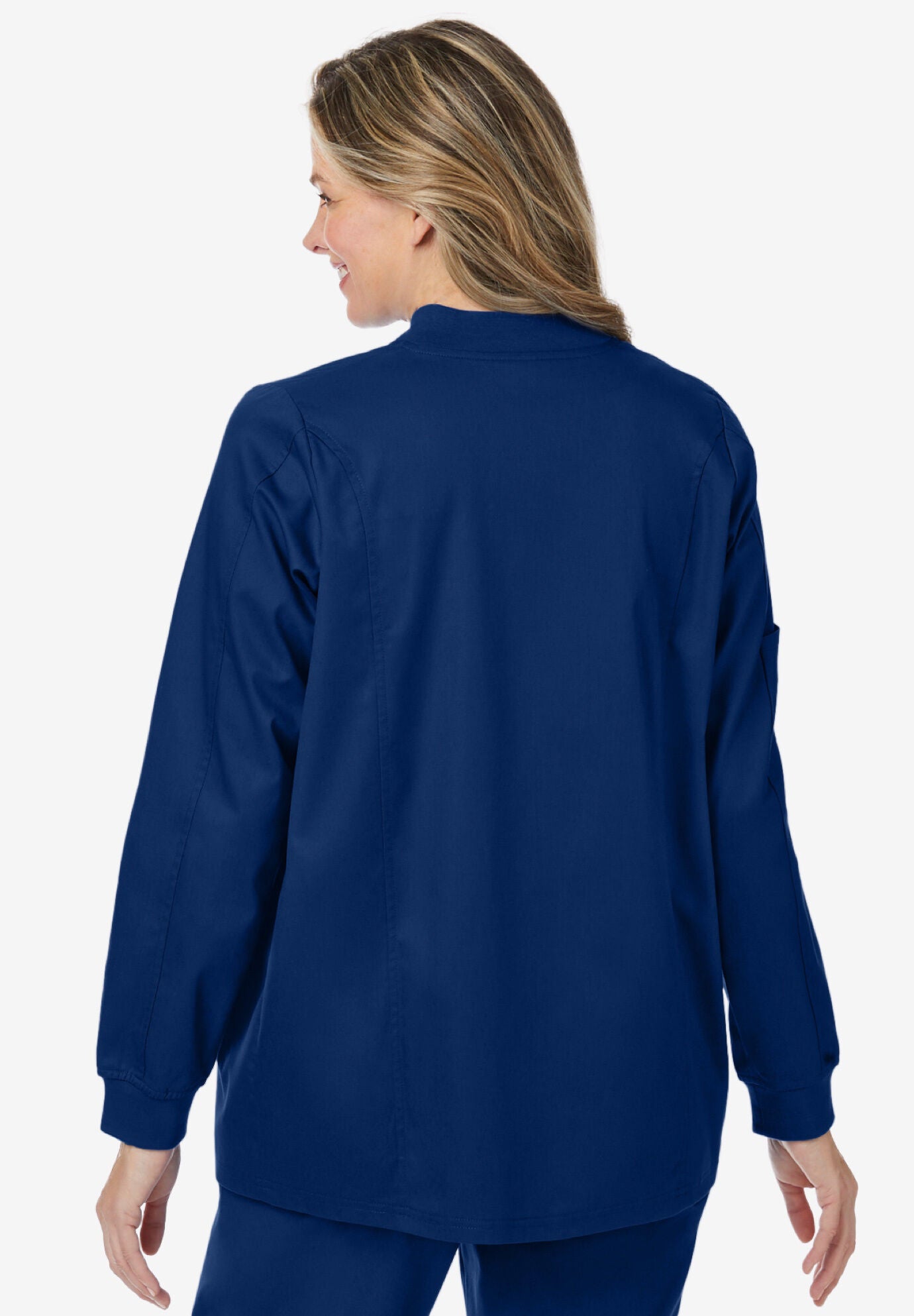 Snap Front Scrub Jacket, RASPBERRY, on-hover image number 1