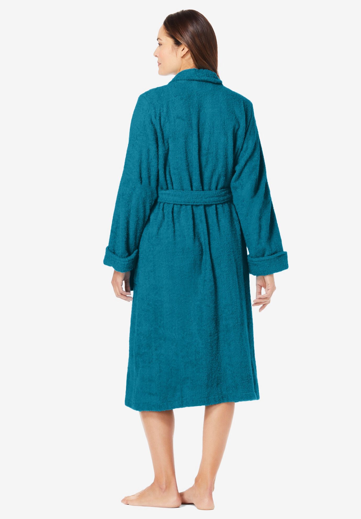 Short Terry Robe, DEEP TEAL, on-hover image number 1