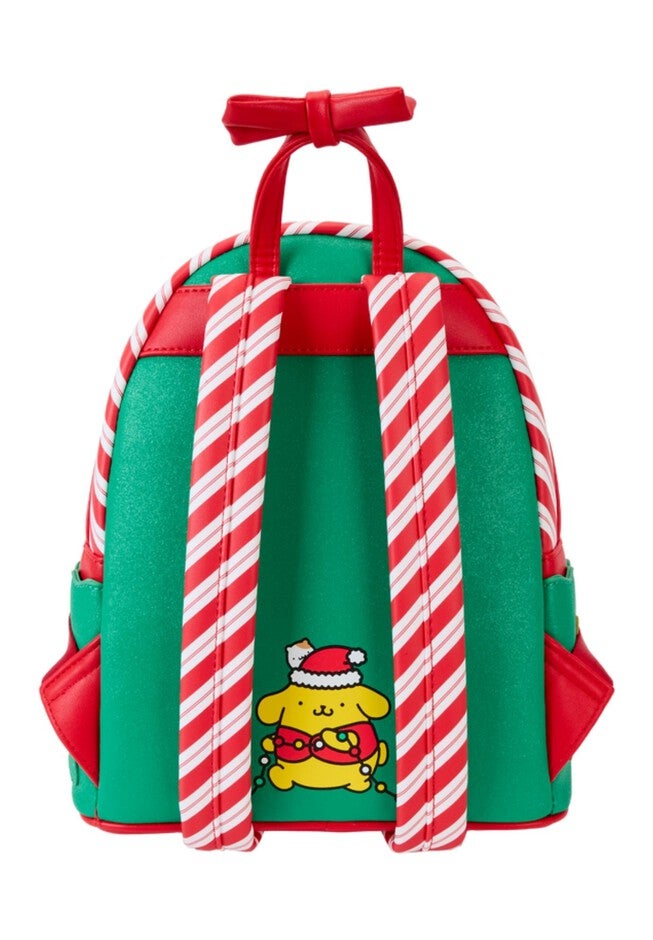 Loungefly x Sanrio Pompompurin Santa Hat Light Up Mini Backpack, RED, on-hover image number 1