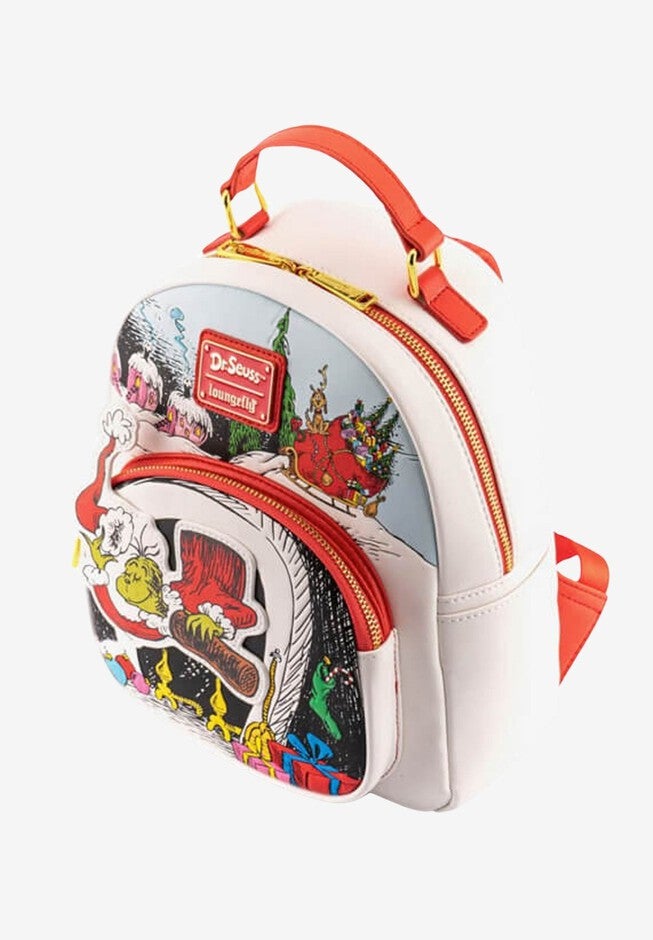 Loungefly x Dr. Seuss The Grinch Chimney Mini Backpack Christmas, WHITE, alternate image number null
