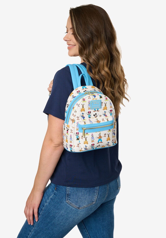 Loungefly X Disney Mickey & Friends Waving Mini Backpack Handbag White, , alternate image number 6