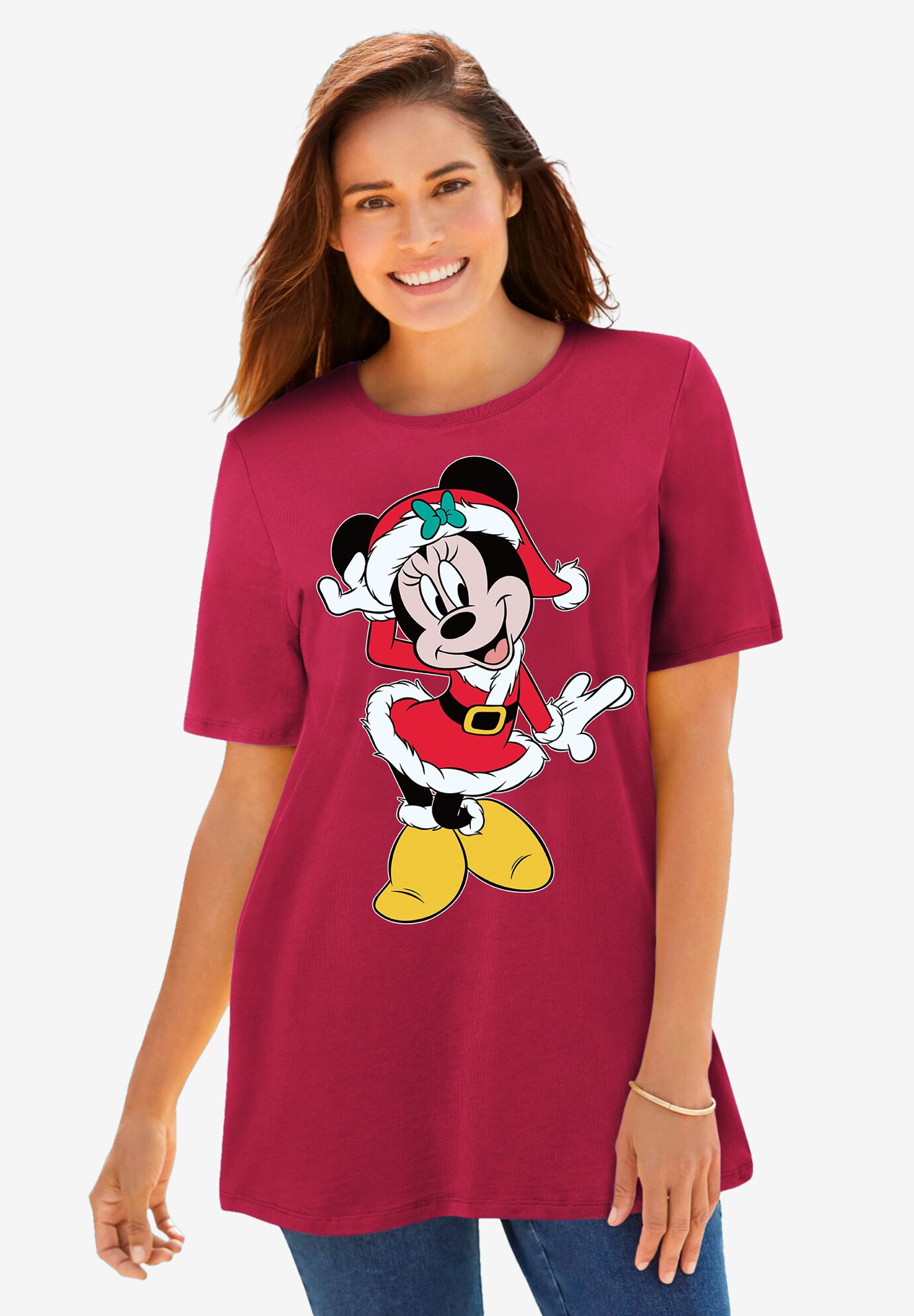 Disney Red Minnie Clause Tee, RED MINNIE CLAUS, hi-res image number 0