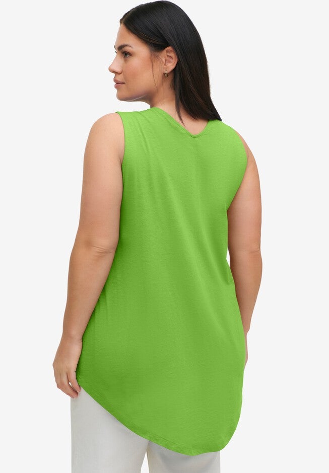 Tank Tunic With Inverted Pleat, KIWI, on-hover image number 1