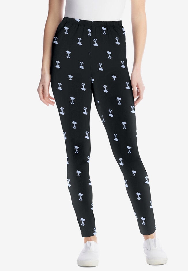 Peanuts Snoopy Allover Print Leggings, BLACK SNOOPY, hi-res image number null