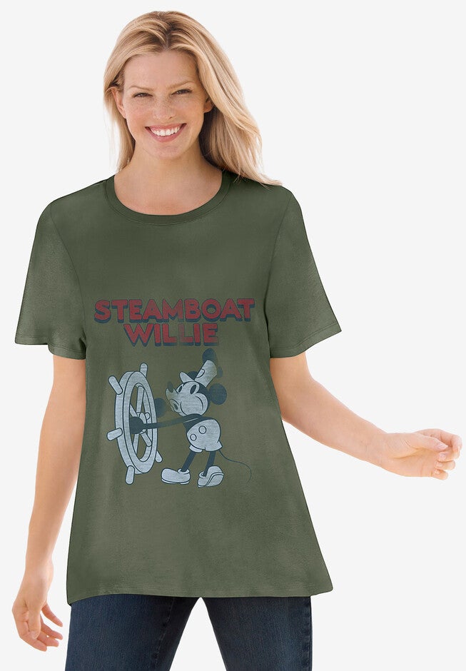 Disney Short Sleeve Vintage Mickey, OLIVE GREEN VINTAGE MICKEY, hi-res image number null